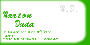 marton duda business card